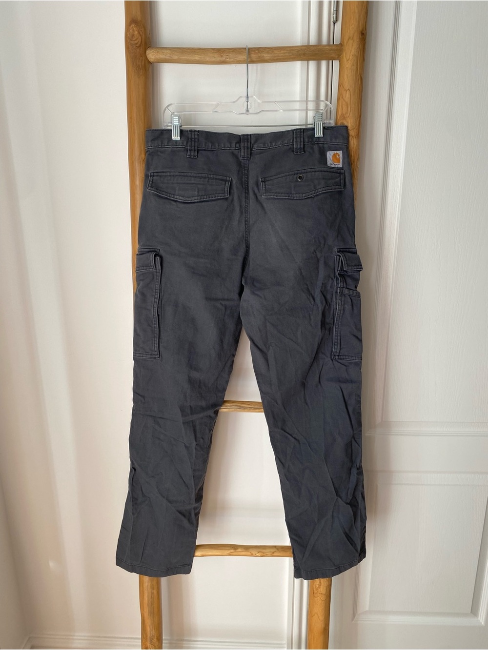 Carhartt Cargo Pants Mens 34x32 Relaxed Fit Gray Rugged Flex Canvas Workwear